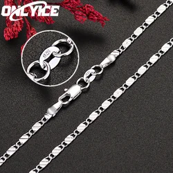 925 Sterling Silver 16/18/20/22/24/26/28/30 Inch Figaro Chain Necklaces For Women Luxury Designer Jewelry Free Shipping ONLYICE