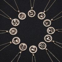 Alloy Aquarius Leo Scorpio Taurus Libra Guardian Star Horoscope 12 Constellation Pendant Necklace Choker Animal Zodiac Sign