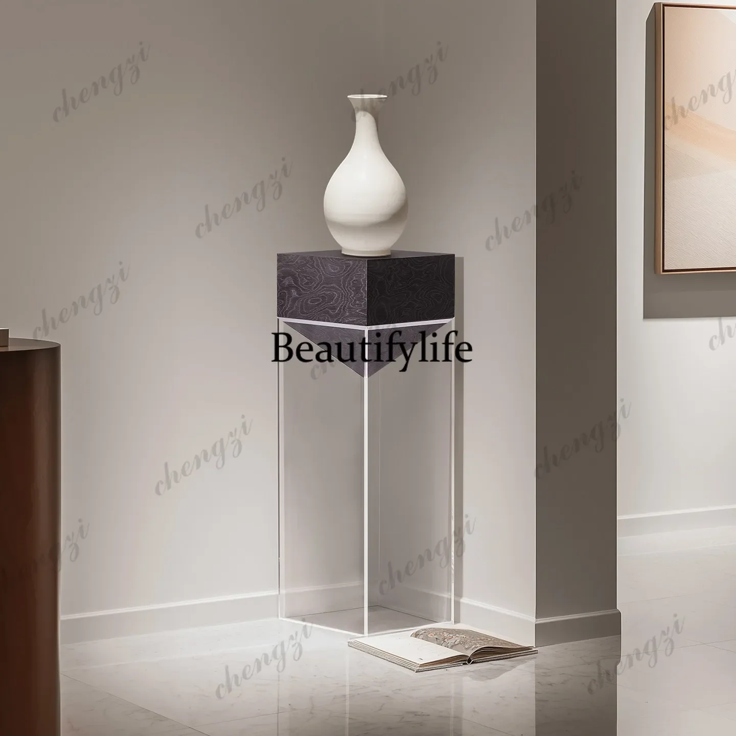 A52 Living room entrance high-end suspended flower stand next to sofa suspended display stand base flower pot stand