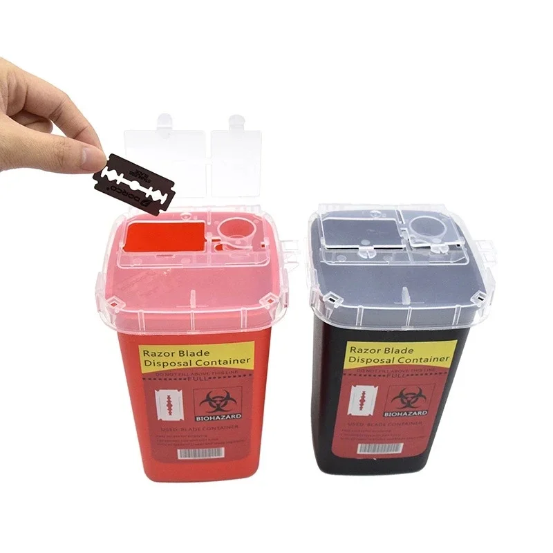 Barber Razor Blade Recycling Box, Mini Sharp Container, Salon Hazardous Waste Disposal Case