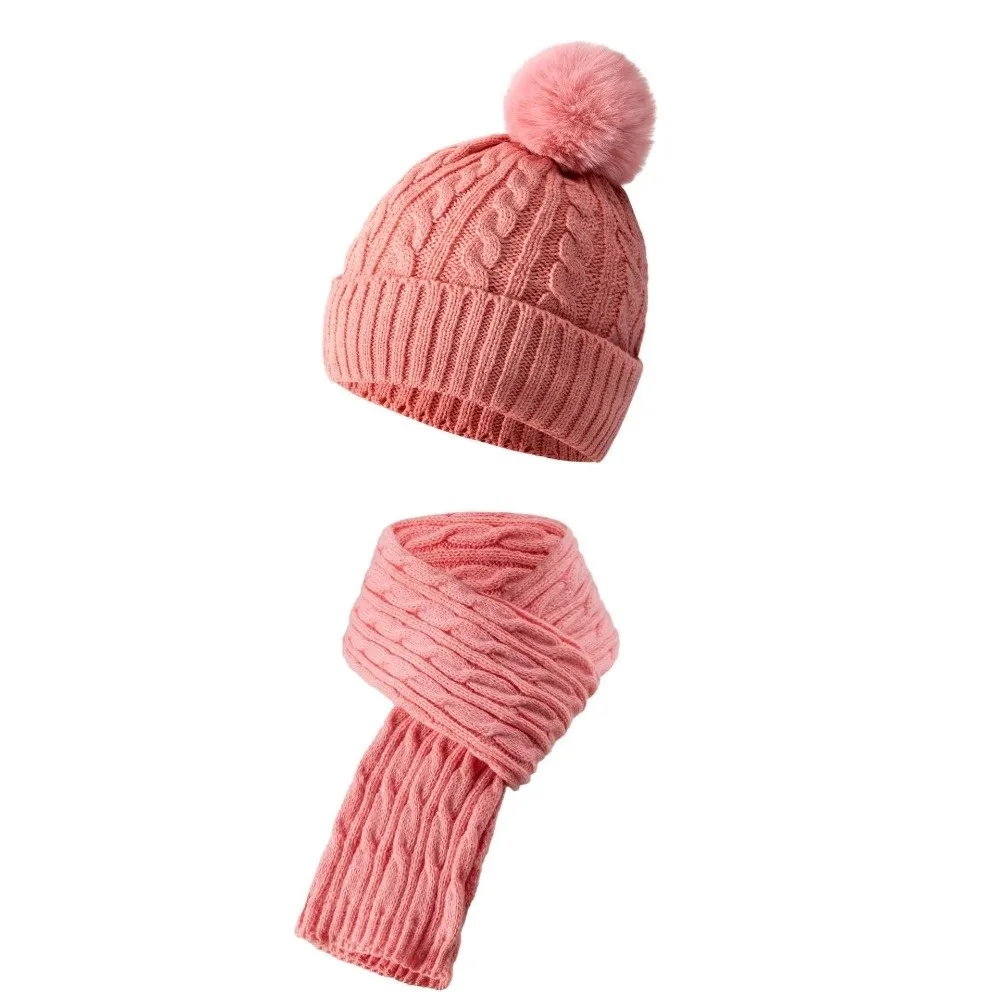 3Pcs/Set Warm Winter Hat Scarf Gloves Set Thicken Windproof Scarf Neck Warmer Suit Elastic Soft Touchscreen Gloves for Men Women