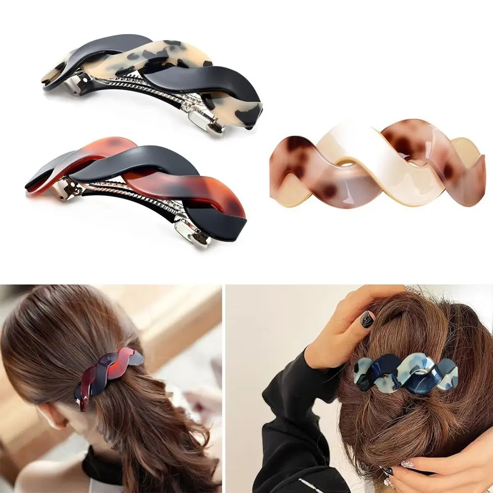 

Plastic Flat Hair Clips Durable Retro Ponytail Hairpin Alligator Clips Tortoise Shell Headwear Duckbill Hair Clamps