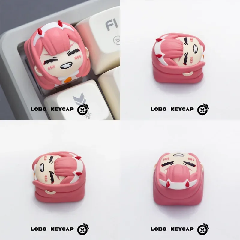 Imagem -05 - Querida no Franxx Anime Keycaps Resina Keycap Personalidade Teclado Mecânico Acessórios para pc Presente Bonito 02 Zeo