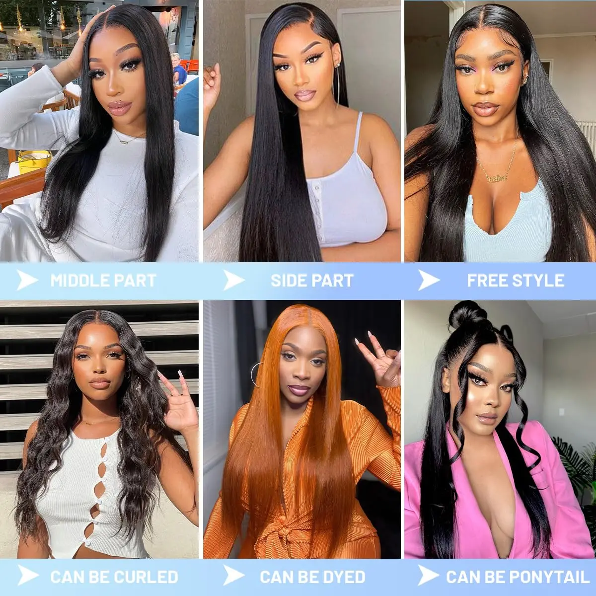 Wear And Go 5x5 Straight Glueless Wig Bone Straight Brazilian Human Hair Ready To Wear Pre Cut Lace Front Closure Wigs for Women