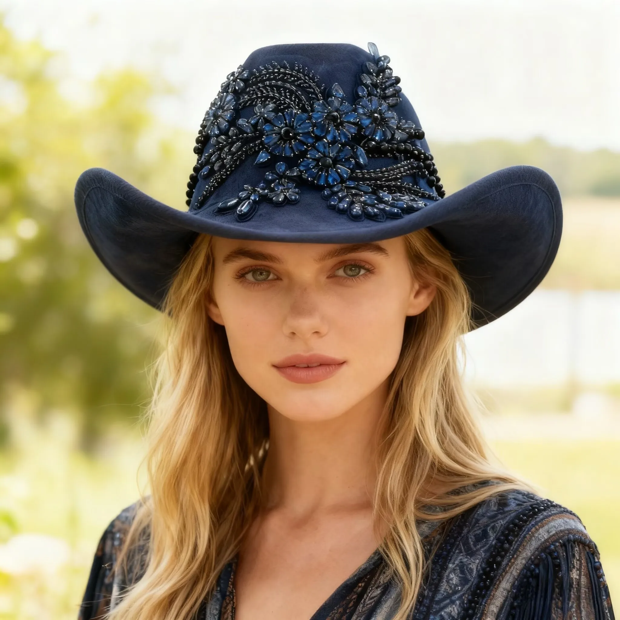 

HongLuan Sombrero Cowboy Hat Rhinestone for Cowboy Party, Cowboy Hats, Festival Accessories, Cowgirl Party Decorations