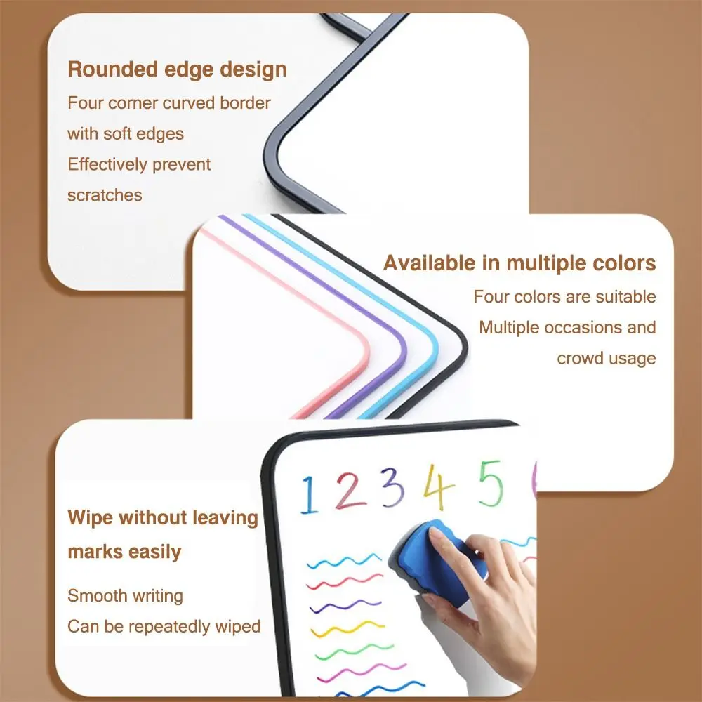 Portable Plastic Whiteboard Handheld Double-sided Writing Board Erasable Prompt Board School Office