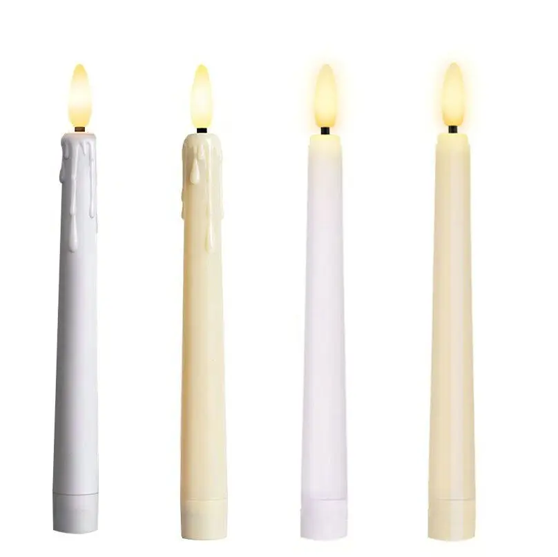 

8" LED Taper Stick candle Light Battery Operated w/Timer Remote 3D Wick Candle Lamp Wedding Party Christmas Decoration-H21CM