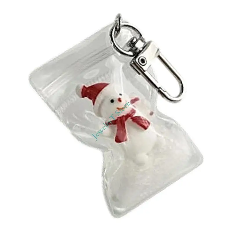 LX9D User Friendly Snowman Keychain with Packing Design Plastic/Resin Texture for Long Lasting Use All Year Round