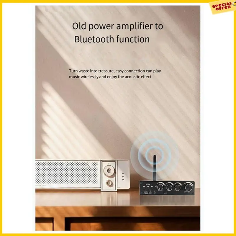 A25P 2X Bluetooth Audio Receiver Adapter 5.3 Player U Disk Microphone Amplifier Audio Speaker Converter With Remote Control