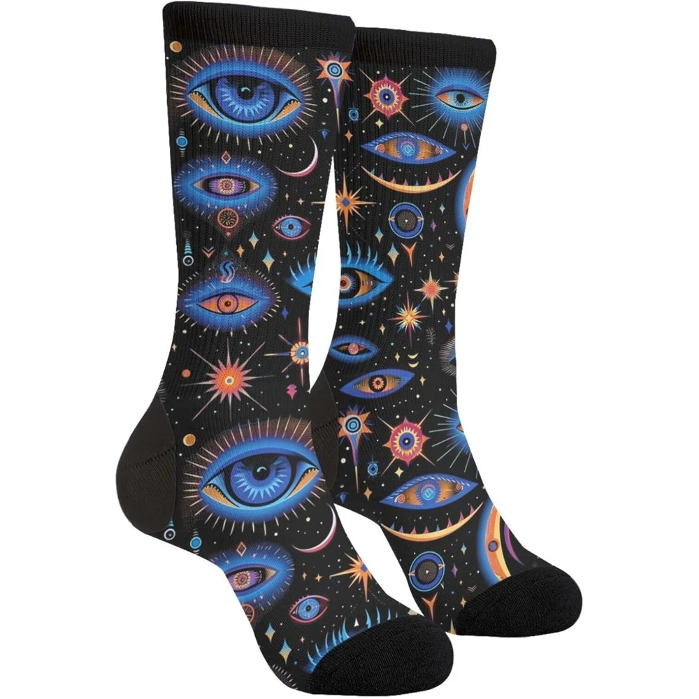 

Носки с изображением слых глаз, тематические носки на Хэллоуин для мужчин и женщин, забавные новинки, носки для экипажа, подарки, один размер