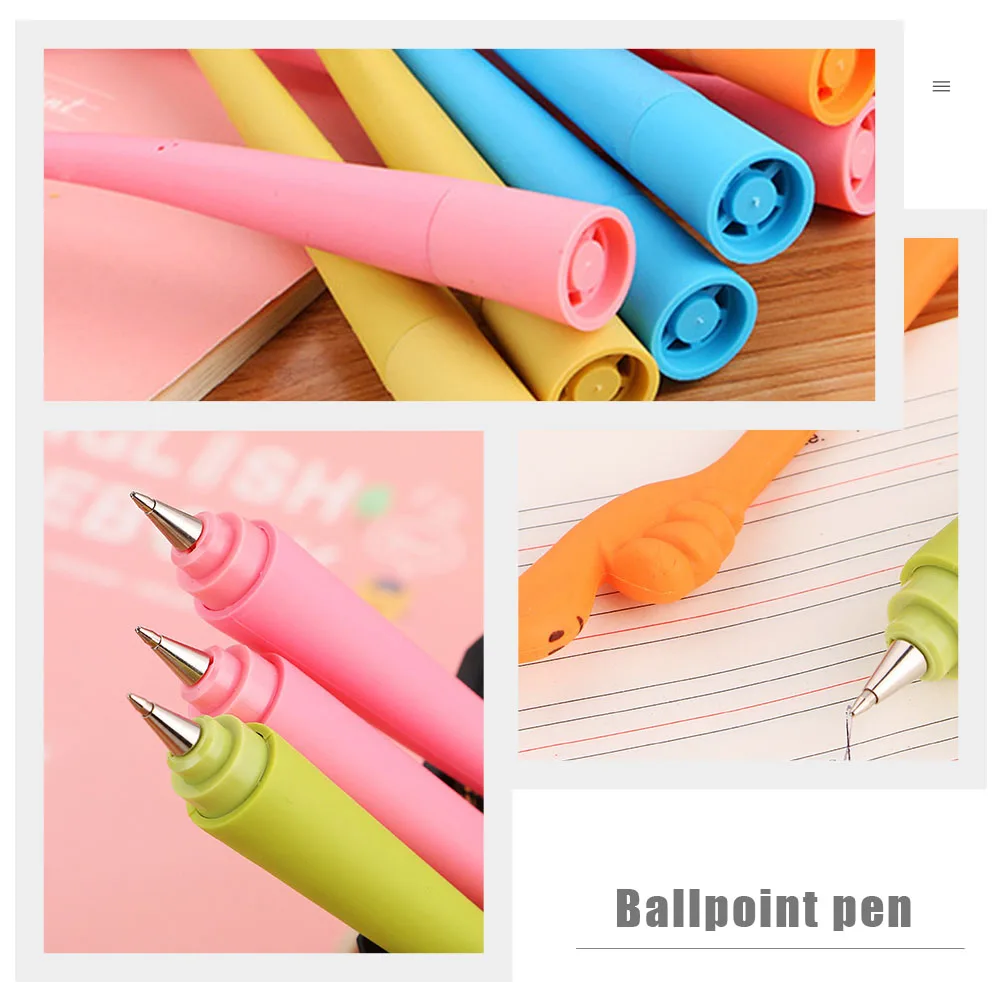 

8 Pcs Face Ballpoint Funny Writing Student Flexible Silicone Pens Pens Flexible Silicone Novelty School Supplies
