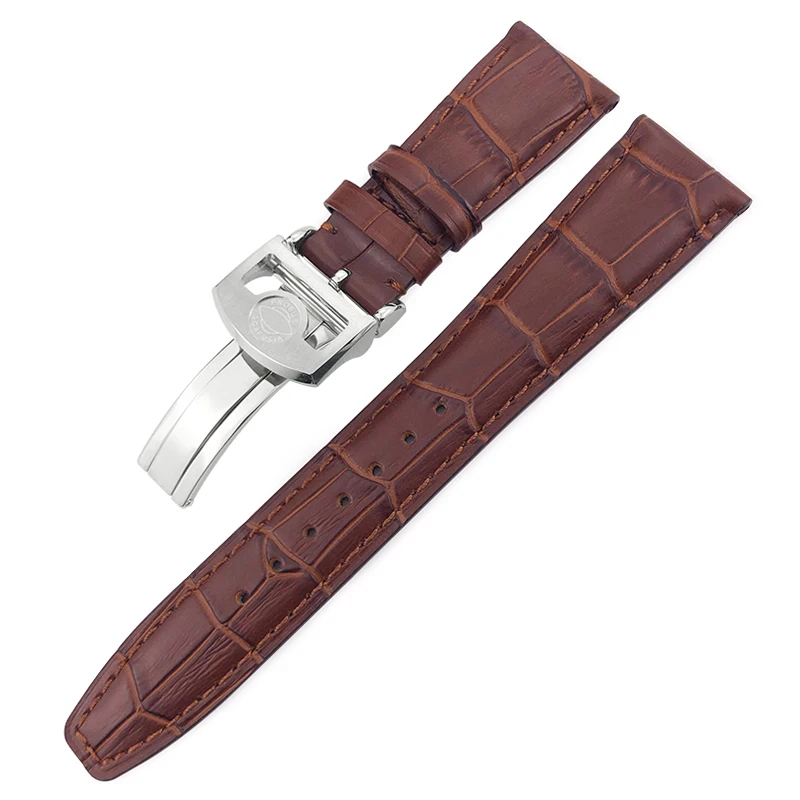 20mm 21mm 22mm Genuine Leather Watchband for IWC Portugieser Pilot Watches Portofino Brown Black Blue Cowhide Watch Strap Men