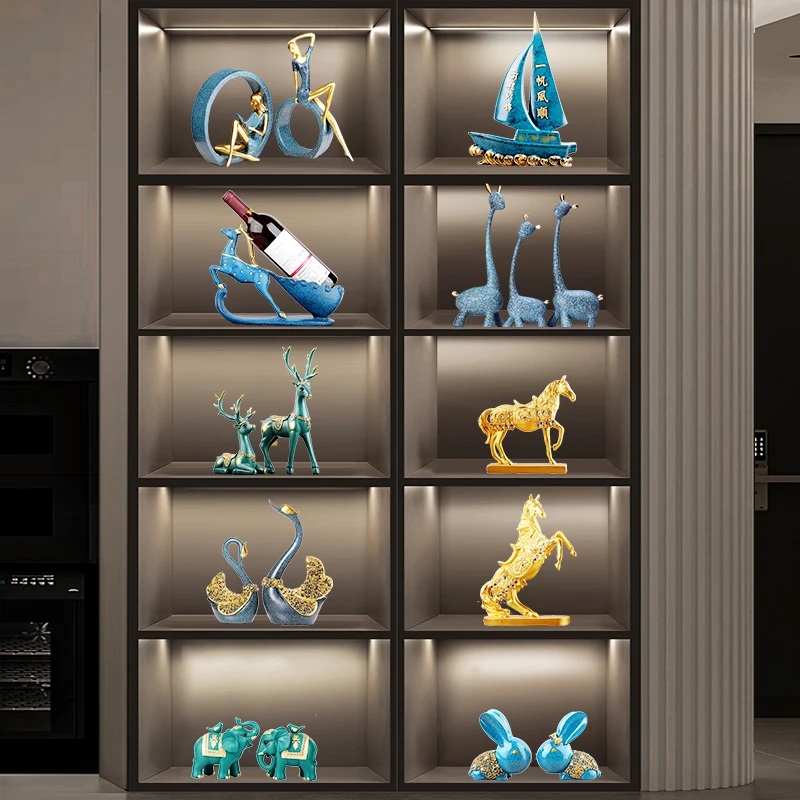 

Luxury Home Decorations Office Crtwork TV Cabinet Wine Ra Modern Simplici Resin Handmade Gift for Colleagues Living Room