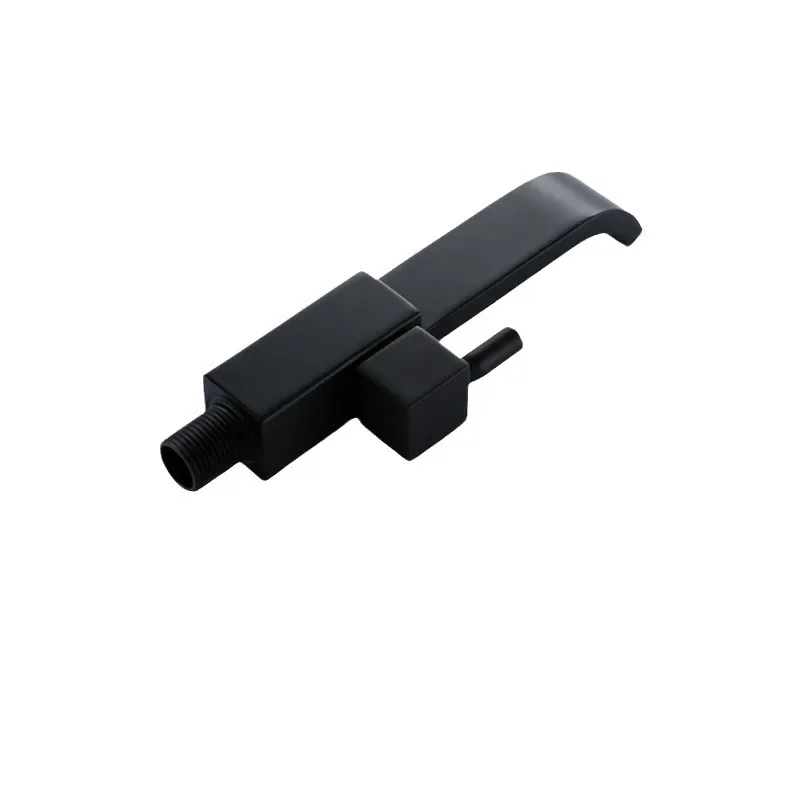 

Wall Mounted Basin Faucet Copper Black Chrome Outdoor Tap G 1/2' Single Lever Waterfall Sink Tap for Kitchen Bathroom