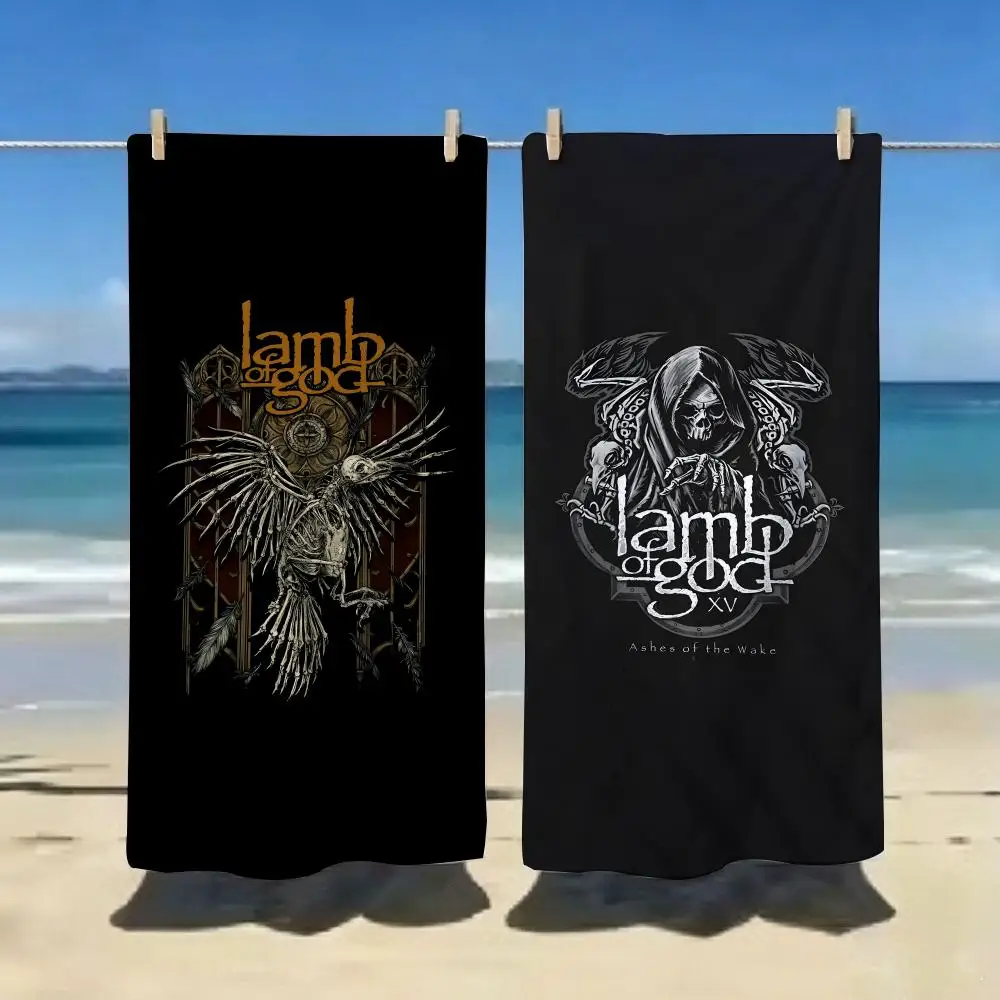 Hardcore Band LOGO L-LambS ofS GodS Towel ultra-fine fiber quick drying absorbent bath towel, outdoor swimming sports towel