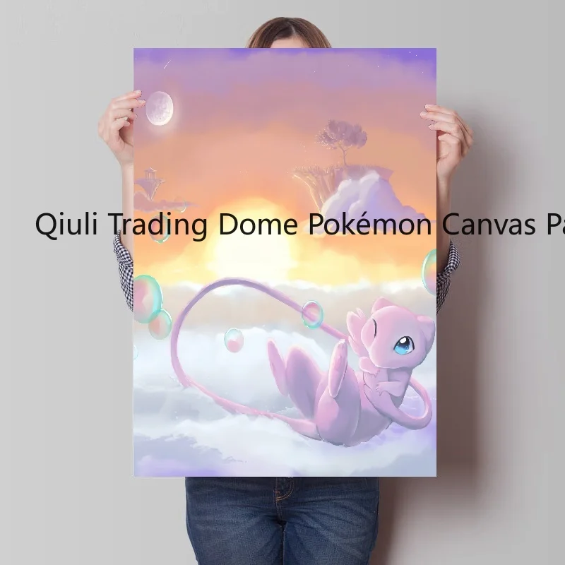 Anime periferiche Pokemon Canvas Artwork Mew pittura adesivi murali regali per la casa moderni Kid Cartoon Character Picture decorativo