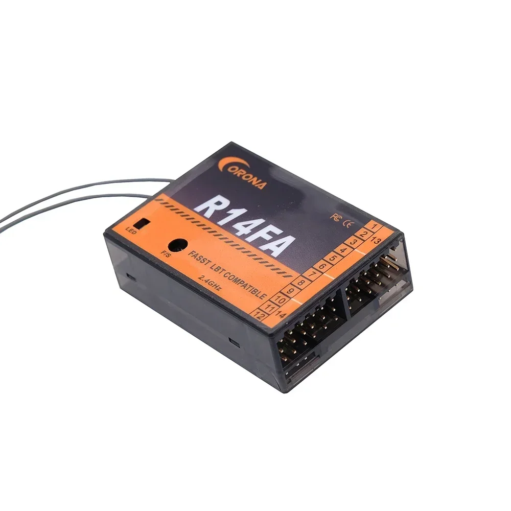 Corona R14FA 2,4 GHz 14CH Fasst kompatibler Empfänger 4,0 ~ 10 V Betriebsspannung mit FUTABA 14 sg 16sz 18 mz für Flugzeug-Smart-Roboter