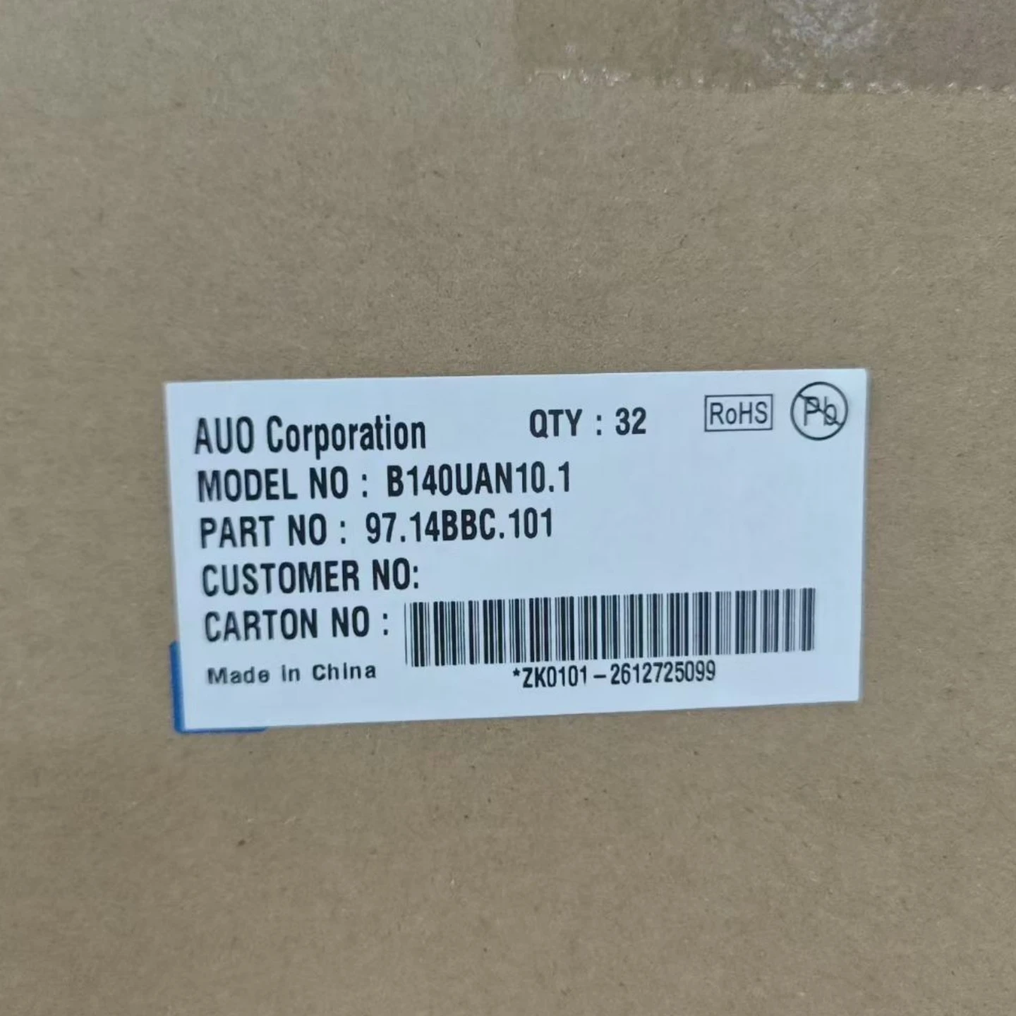 

B140UAN10.1 NEW 1920X1200 40 pins 14.0'' Original Display Panel Matrix Laptop LCD screen
