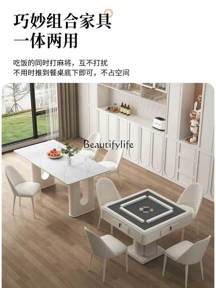 Fully automatic household mahjong table and dining table dual-purpose modern simple electric mahjong machine