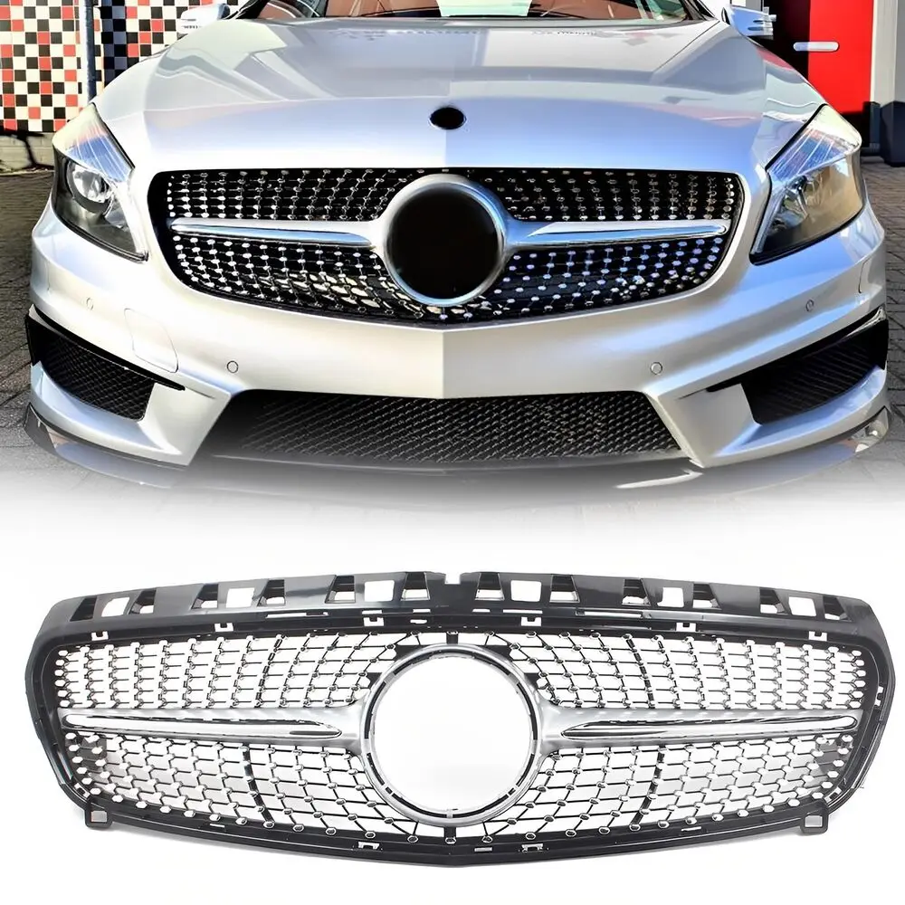 

Grille Grill For Mercedes Benz W176 A Class Diamond Style 2013 2014 2015