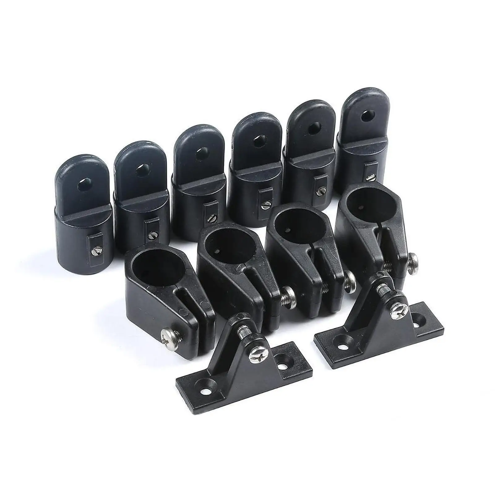 Durable Nylon Marine Bimini Top Fittings Hardware 12 Piece Set Boat Jaw Slides Deck Hinges for Boating Accessories
