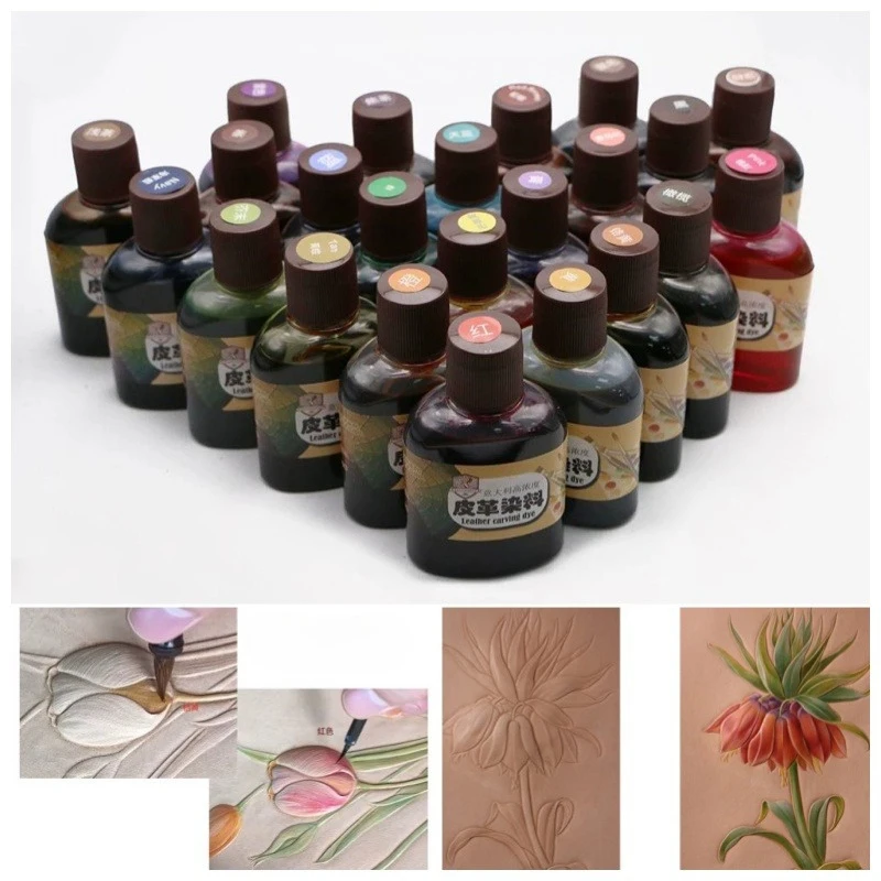 100ml Konzentrierter Leder-Schnitzalkohol-Farbstoff für DIY-Lederhandwerk, Werkzeugbearbeitung, Malerei, verdünnbare Lederfarbflüssigkeit – Detail 3