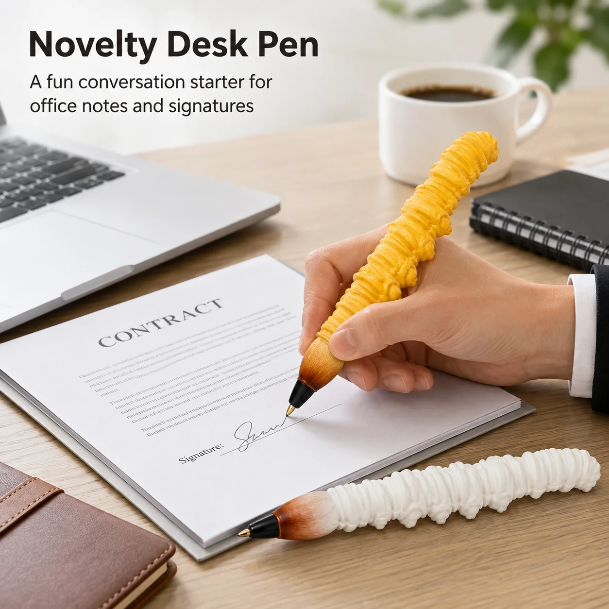Novelty Cordyceps Simulated Ballpoint Pen, Smooth Writing Pens for Students, Realistic Office Joke Gift Pens
