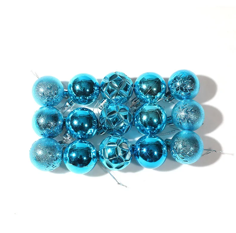 15PCS Christmas Ball 6 Color Styles Xmas Tree Decor Noel Restaurant Window Display Merry 2025 Christmas Decor For Home Kid Favor