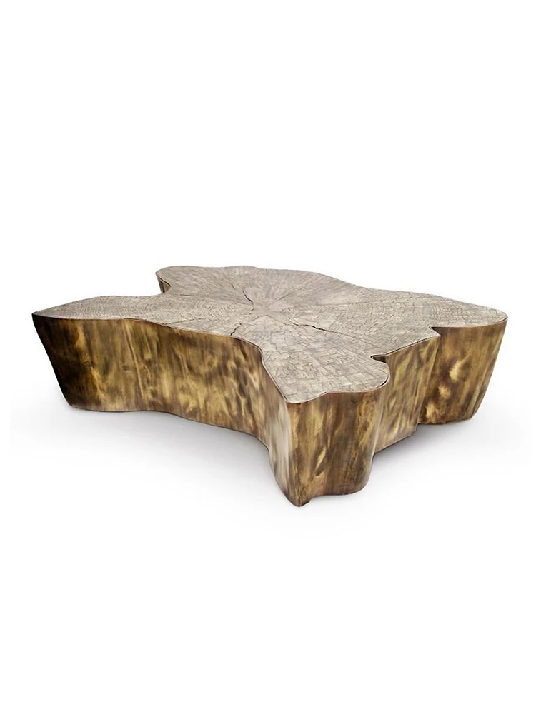 Stainless steel gold tree root coffee table art tea table living room special-shaped high-end coffee table