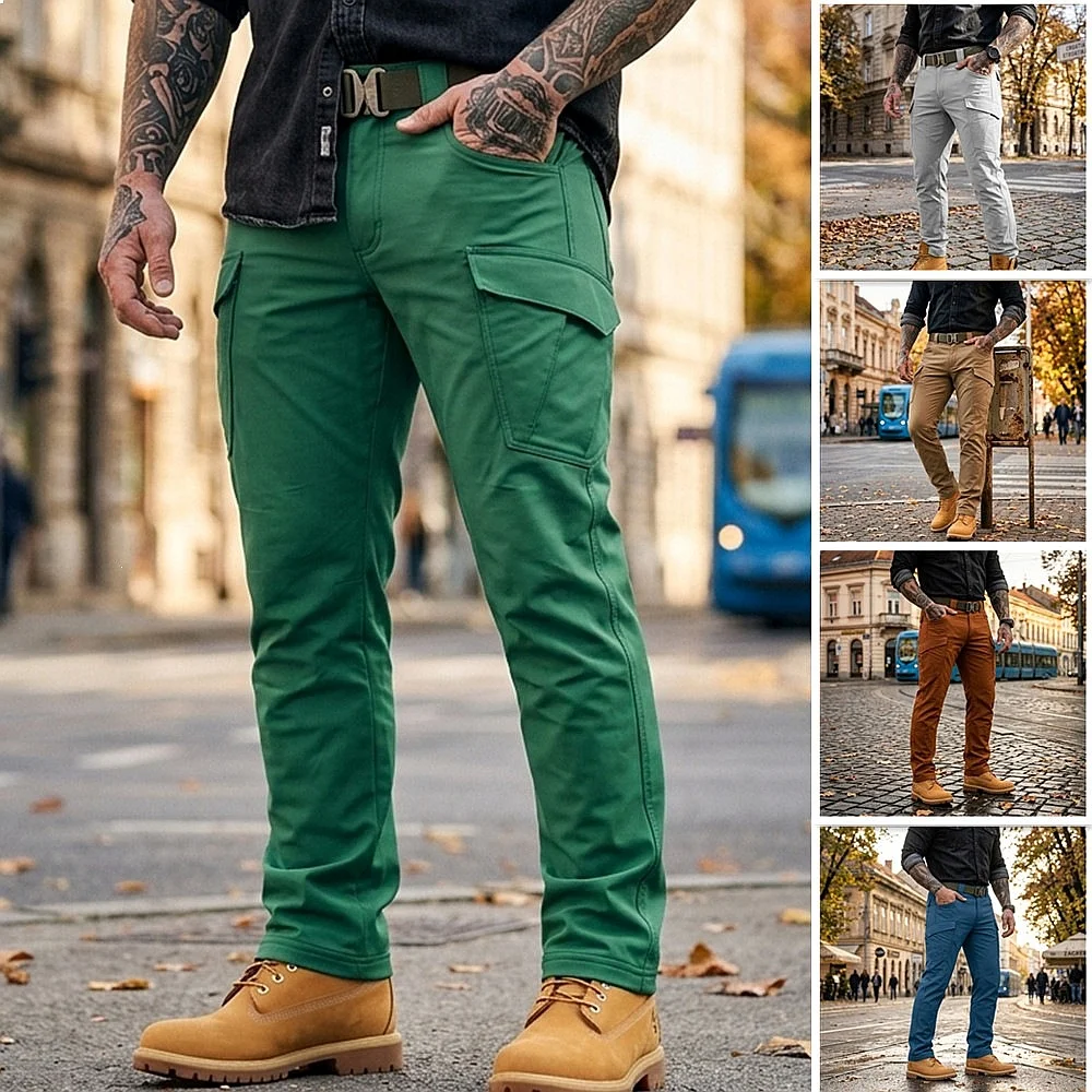 Men's Cargo Pants Multi-Pocket Casual Trousers Spring Summer Overall Jumpsuit