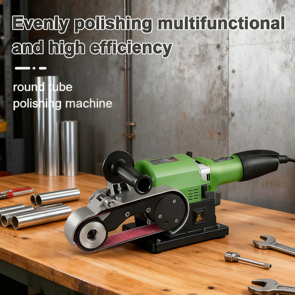 

Электрическая ручная шлифовальная машина для труб 800 Вт, для полировки изогнутых кромок, с абразивной лентой, для удаления ржавчины с металла, инструмент для зачистки