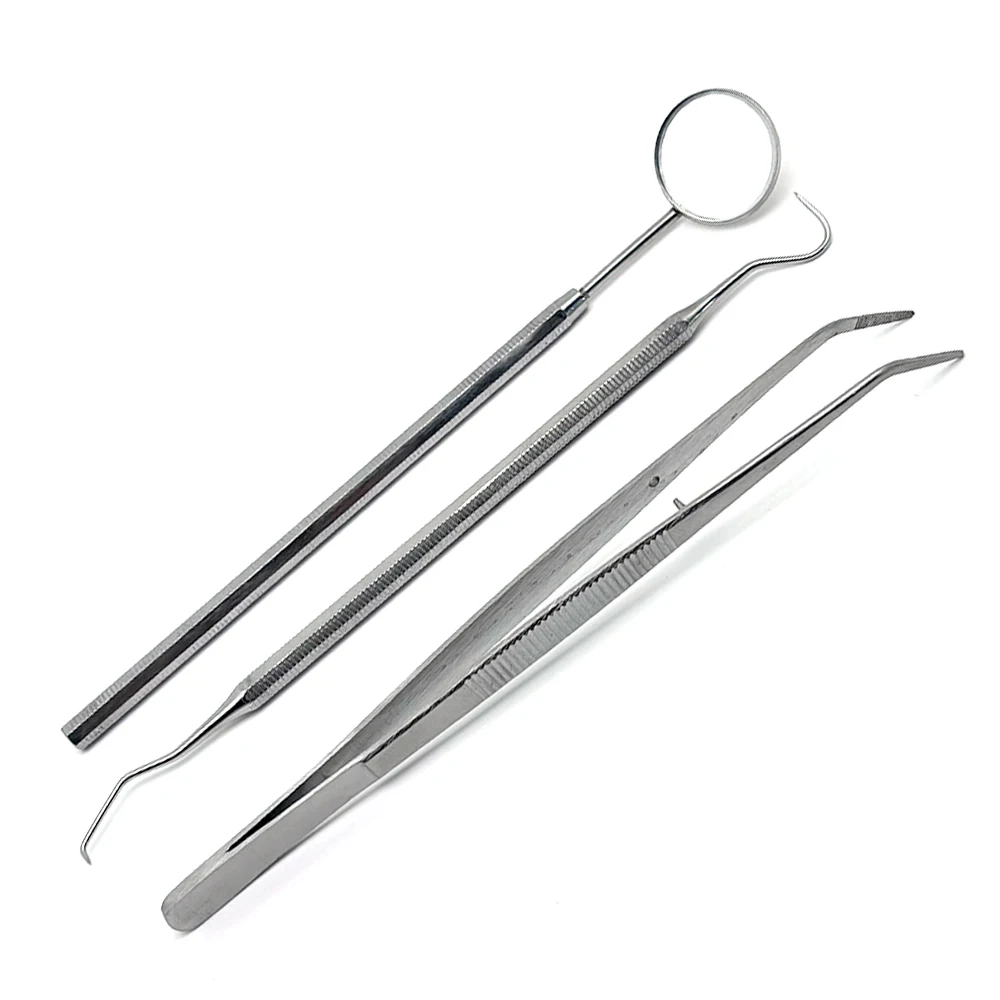 3Pcs Dental Hygiene Tool Kit Instruments Dentist Tartar Scraper Scaler Calculus Plaque Remover Teeth Cleaning Oral Care Tool