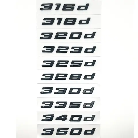 Glossy Black 320i 320d 320e 325d 328d 330i 330d 330e 335d 340d Emblem Sticker for BMW Serie 3 E90 E91 E92 F30 F31 F34 G20 G21 10 best sales 335d e92 - №8
