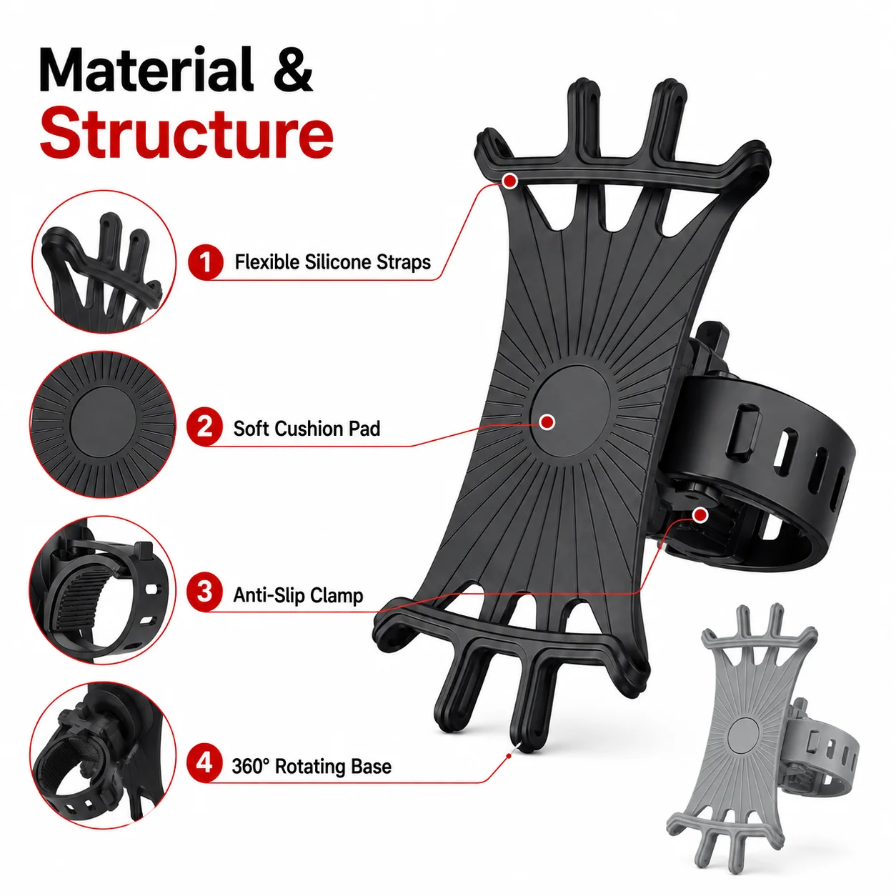 PINMOAP 1PC Bicycle Phone Mount Handlebar Holder Universal Smartphone Stand For Bike Mtb Road Cycling Motorcycle Navigation