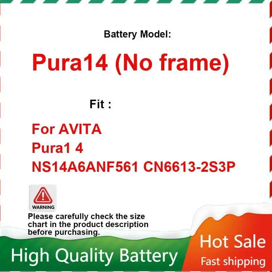 

Для Avita Pura1 4 NS14A6ANF561 CN6613-2S3P аккумулятор для ноутбука Pura14 без рамки 4830 мАч надежное питание