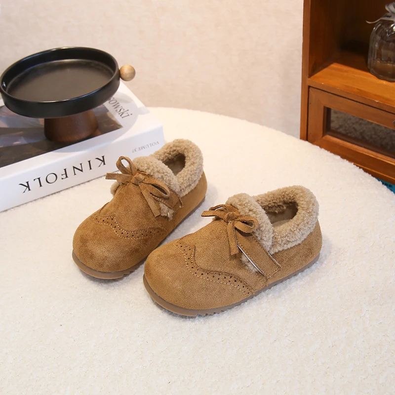 

2025 Children Casual Cotton Shoes for Girls Winter New Fashion Korean Style Soft Bottom Anti-slippery Versatile Keep Warm Shoes