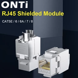 CAT5E/6/6A/7/8 UTP Network Module Tool-free RJ45 Shielded Keystone Unshielded Connector Cable Coupler Adapter FOR AMP hot
