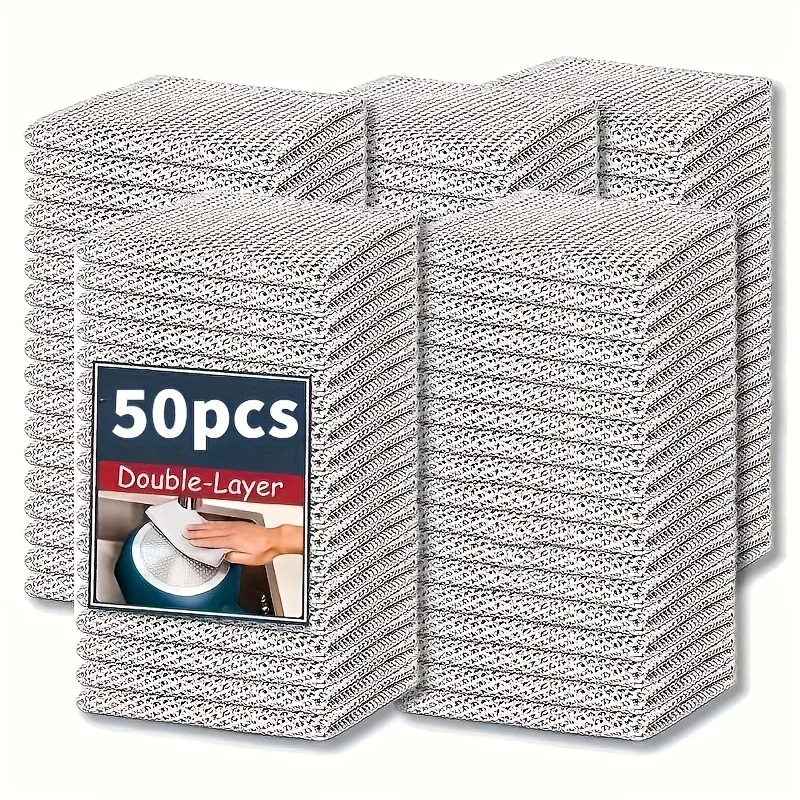 

10/50 шт. многоразовая сетчатая чистящая ткань, подходит для кухонь, ванных комнат и ресторанов — удаляет жир и грязь