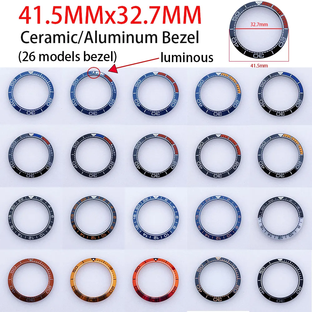 41.5mm Sloping Watch Ring Ceramic Bezel Insert Ring for Case Watch Accessories Inner diameter 32.7mm Watch Bezel Inserts