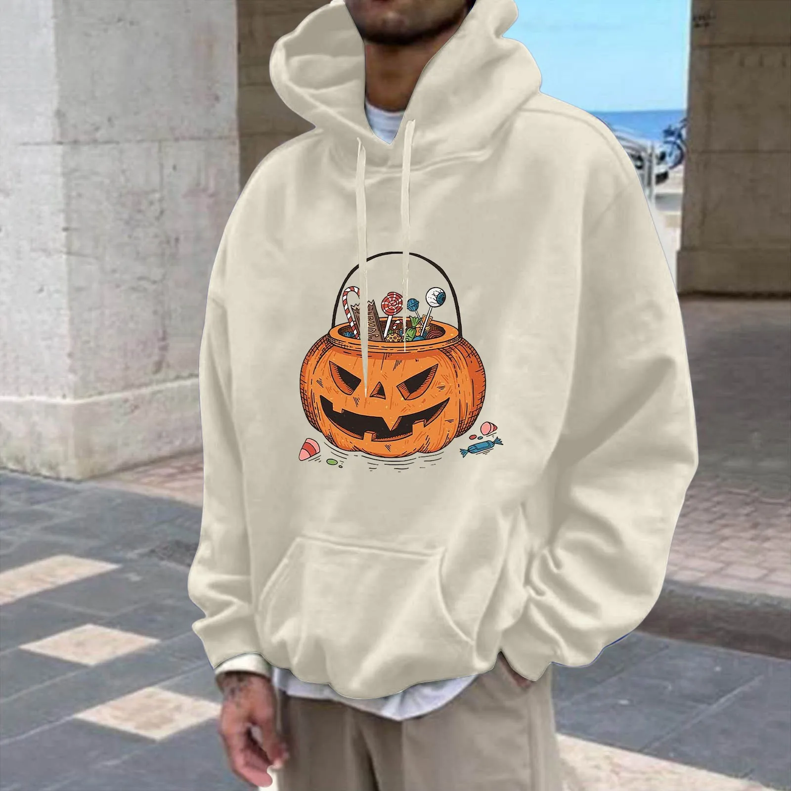 

Halloween Fashion Loose Casual Hoodie For Men Oversized Zip up Hoodie