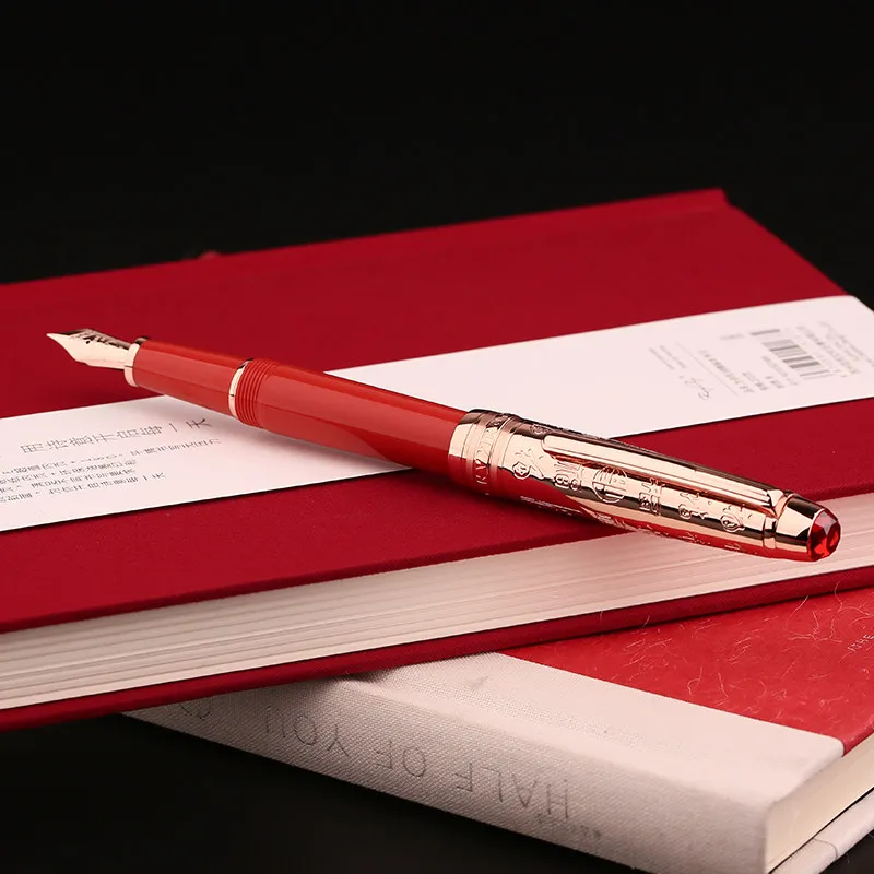 

Moonman P135 Fountain Pen Fine Tip Rose Gold Fu Character Limited Ink Gift Box Adult Gift Commemorative Model School Supplies