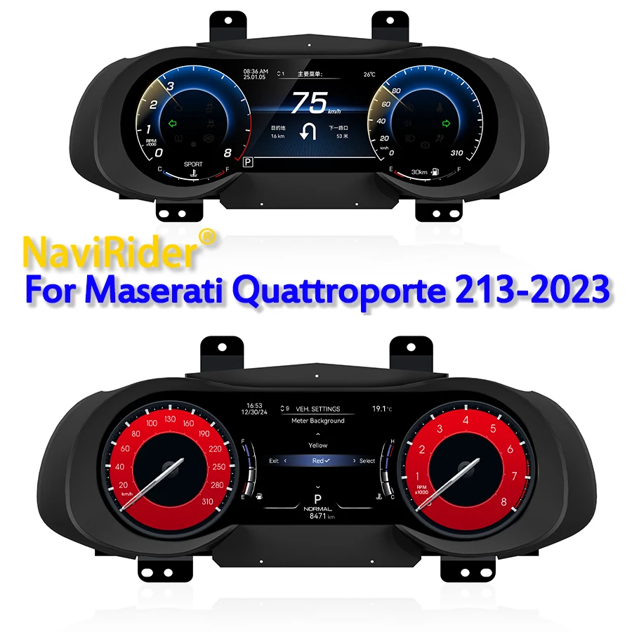 

LCD Instrument Panel For Maserati Quattroporte 2013-2023 Car Cluster Carplay Digital Dashboard Speedometer Virtual Cockpit