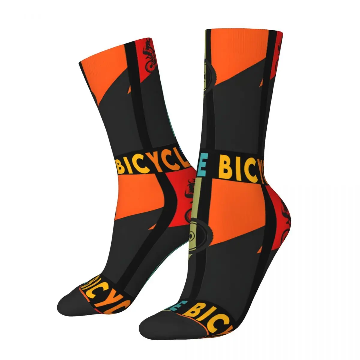 Vintage Bicycle Men's compression Socks Unisex Mountain Bike MTB Harajuku Pattern Printed Novelty Crew Sock