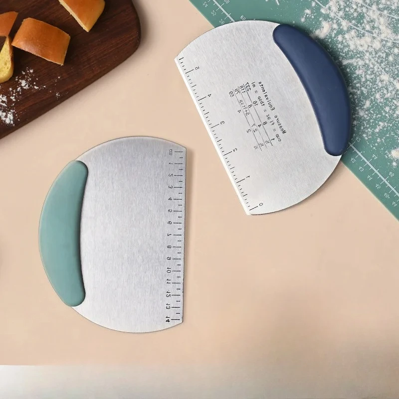 Semicircle Stainless Steel Dough Cutter Scale Scraper Baking Rice Noodle Cutter