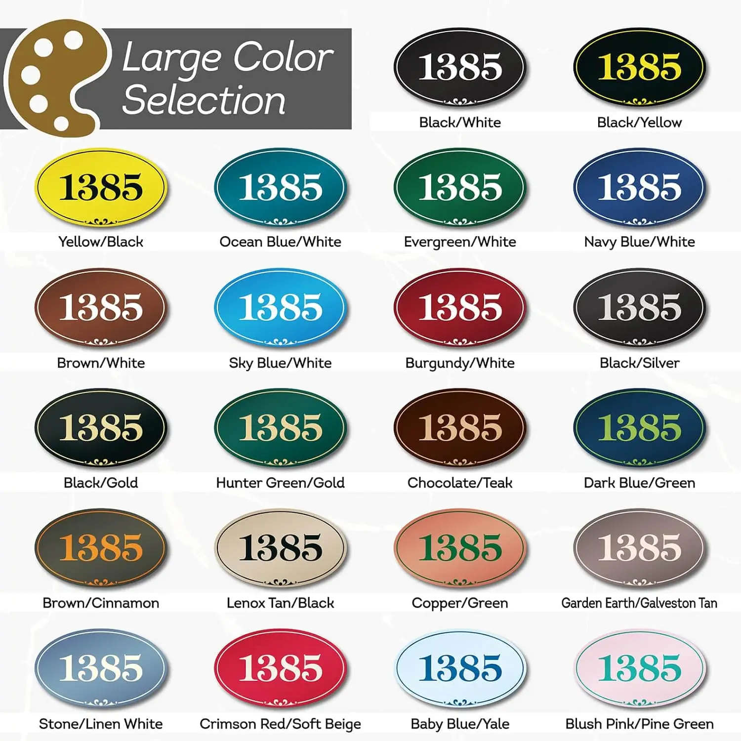 Custom My Sign Center House Address Sign, House Address Plaque, Indoor/Outdoor Use, 11x18 Inch, 22 Colors, Door Plates