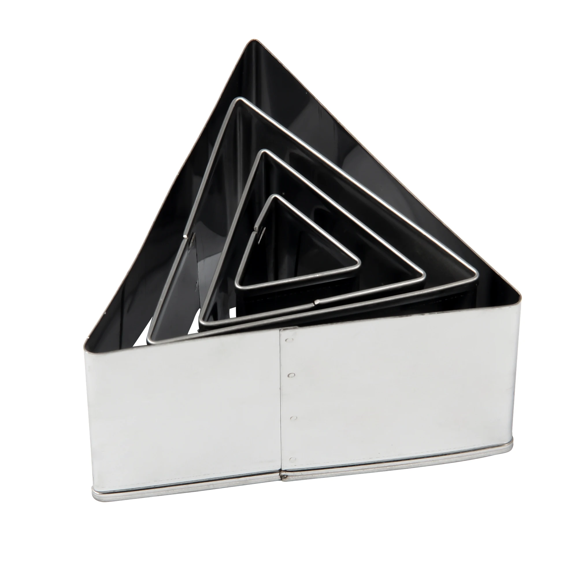 

Free Shipping High Quality 4pcs Stainless Steel 304 Triangle Shape Cookie Cutters Set With Plain Edge HB0299