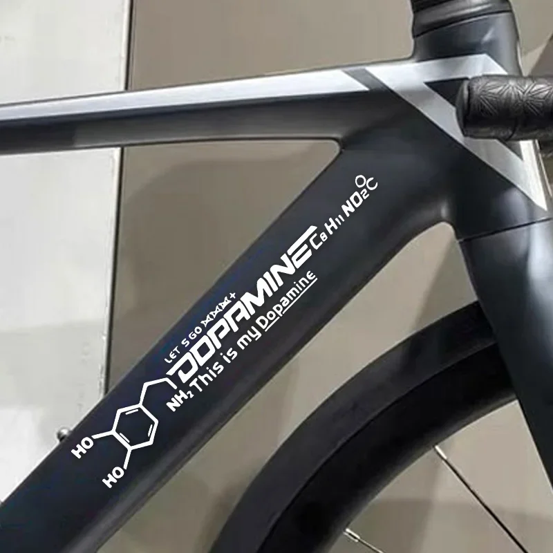 2Pcs Dopamine Formula Waterproof Vinyl Sticker, Decal for Motorcycle & MTB Frame Decor