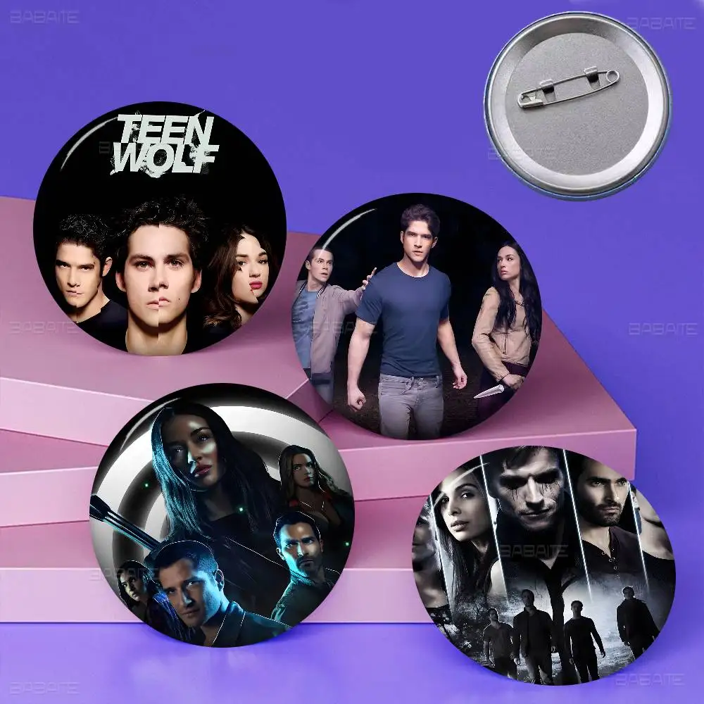 Classic Movie Teen Wolf Creative Pins Funny Faces Round Snap-in Brooch Badge Backpack Hat Accessories Jewelry Gifts