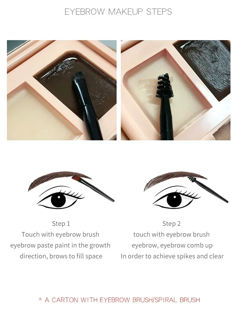 Two-Tone Eyebrow Tinting เจลจัดแต่งทรงผม Brow ครีมจัดแต่งทรงผม Eyebrow GEL สบู่ WAX Transparent Eye Brow Cream Lasting Tint Enhancer