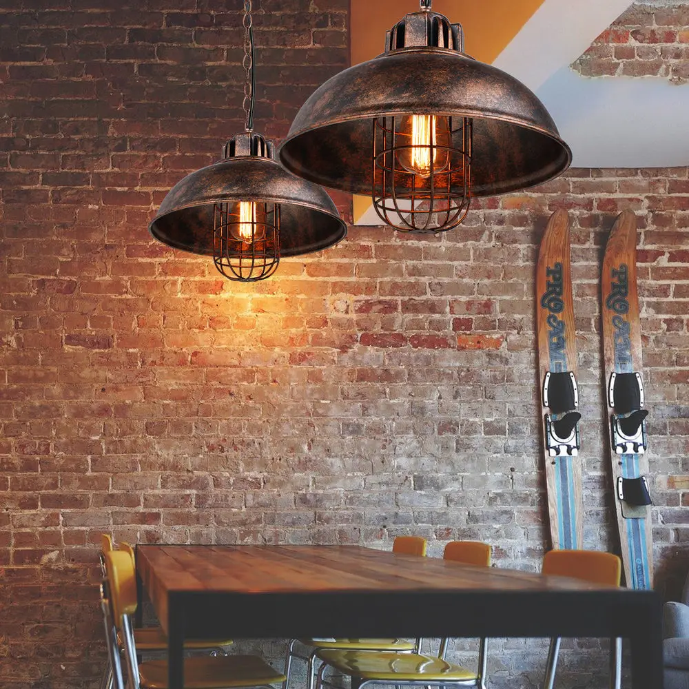 Endüstriyel Vintage pas avizeler asılı ışıklar tavan Metal kolye lambaları ev oturma odası mutfak restoran Bar dekor için